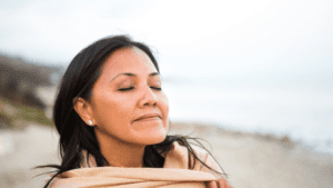 An woman practicing neuroplasticity techniques to create positive, long-lasting changes in their brain function and cognition.