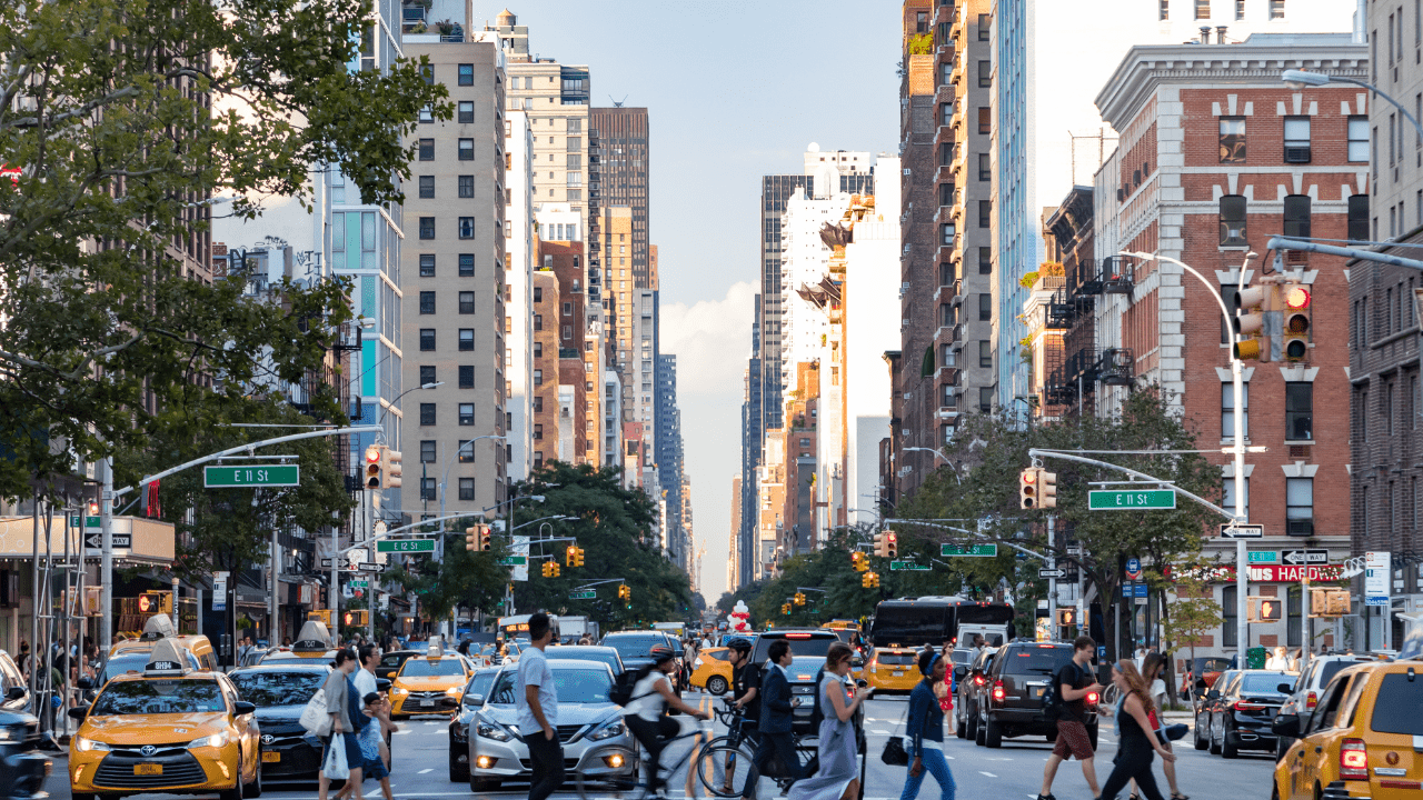 People navigating the busy streets of NYC with a life coach Image, Coach in New York