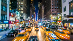 A bustling street in NYC, reflecting the need for a life coach in the urban environment.