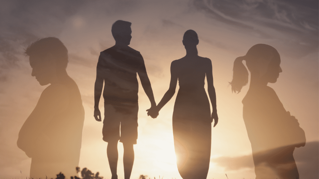 Couple holding hands, both struggling with relationship phobia