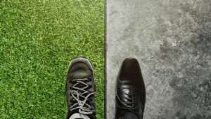 Life Balance Coaching - Overcoming Burnout Man transitioning from work to leisure, symbolizing overcoming burnout with the help of a life balance coach