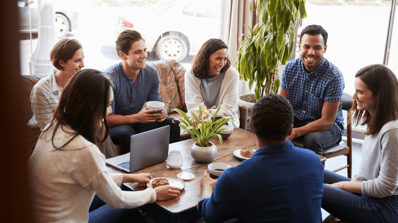 Group of millennials engaged in life coaching session for corporate social responsibility, Empowering Millennials