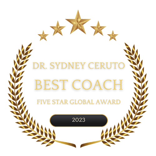 Dr. Sydney Ceruto receives the Five Star Global Award for Best Life Coach Service 2023 for her expertise in Neuroscience-Based Life Coaching.