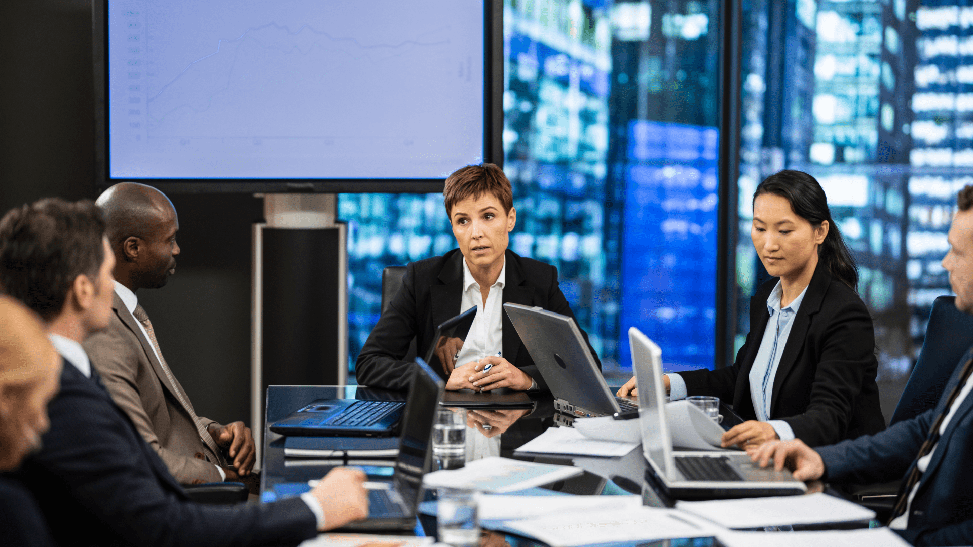 Woman CEO demonstrating Executive Mindset during a meeting