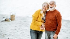 Happy senior couple exemplifying neuroplasticity in aging brains