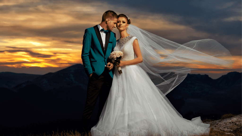 a man and woman in a wedding dress who just got married and are displaying vulnerability in their relationship