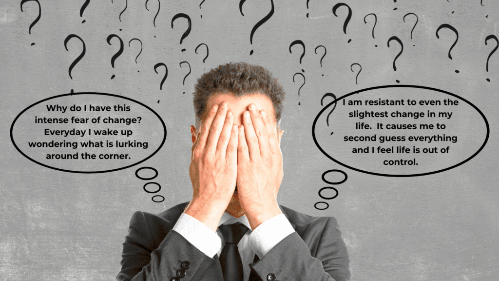 How to Overcome Fear of Change: 8 Ways to Navigate the Unknown 2 Alt Text: A man covers his face in fear, overwhelmed by the fear of change and second-guessing his decisions.
Caption: "Fear of change can lead to second-guessing every decision and feeling out of control."
Description: This image reflects the internal struggle that comes with resistance to change. The man’s thought bubbles depict the anxious thoughts often triggered by the fear of change, leaving him stuck in indecision. Overcoming this resistance is essential for finding clarity and taking meaningful action in life.
These alt texts, captions, and descriptions are designed to integrate the keywords naturally while staying relevant to the visual content. Let me know if you'd like any further adjustments!
You said:
same for this image
ChatGPT said:
You said:
give me the alt, caption and description for this image
ChatGPT said:
Here is the alt text, caption, and description for the new image with the keyword "fear of change":
Alt Text:
"Fear of change" written on a chalkboard next to a stopwatch, symbolizing the urgency of overcoming resistance to change.