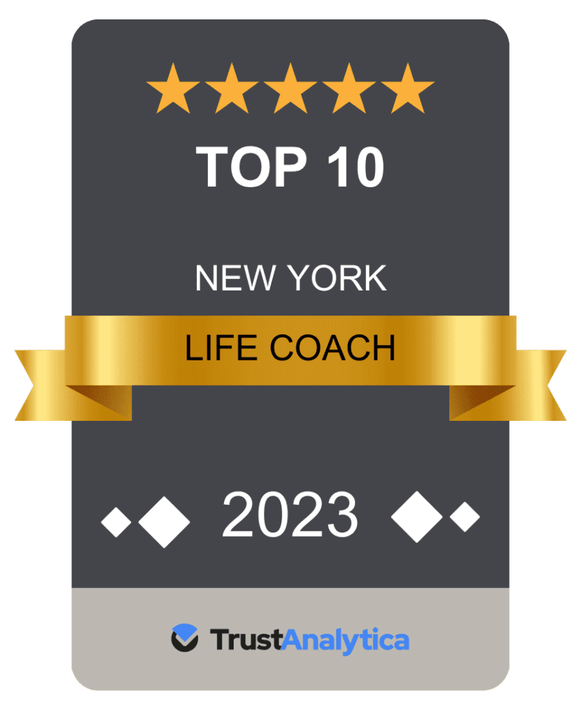 TrustAnalytica Top 10 New York Life Coach 2025 badge: Dr. Sydney Ceruto honored for excellence and client satisfaction