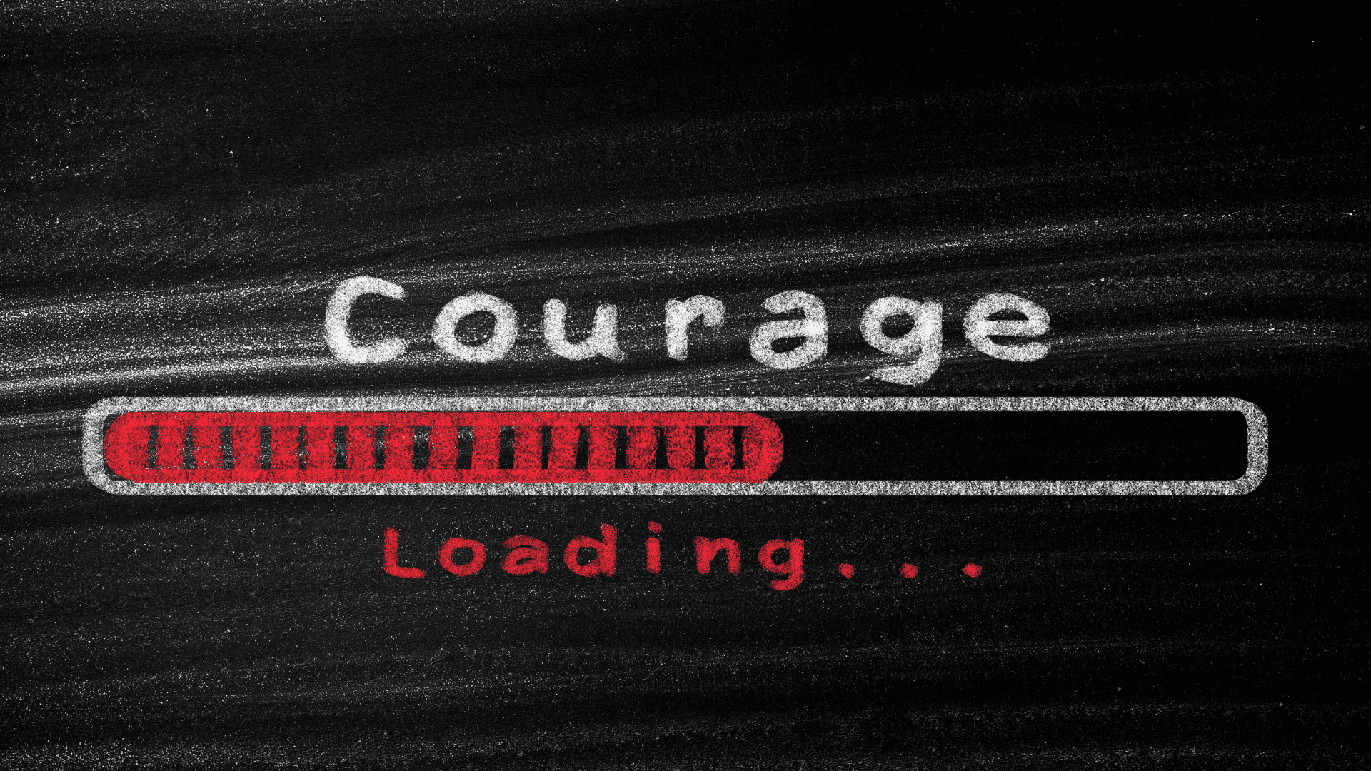 Progress bar showing courage development as an ongoing process