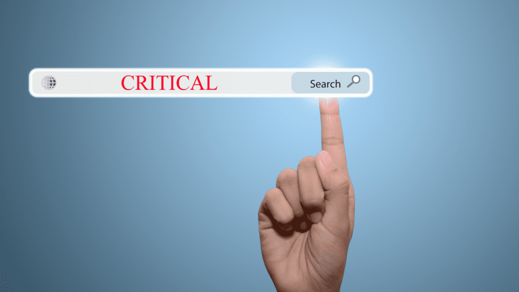 Our Own Worst Enemy: The Truth Behind Self-Defeat 1 Search bar displaying the word CRITICAL with finger pointing