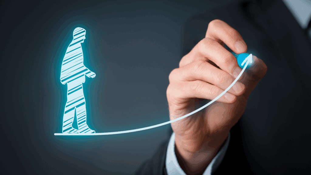 Mastering Reskilling: Unlock Your Career Potential in a Dynamic Job Market 1 Illustration of a robot interacting with humans, symbolizing the need for reskilling in the era of artificial intelligence.