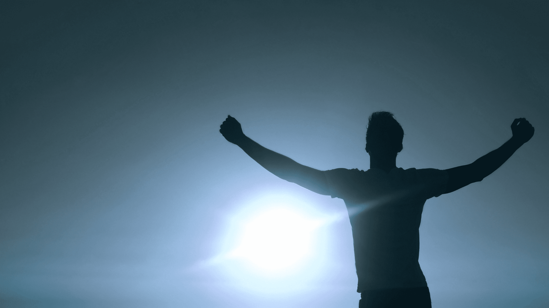Neurodrive Dopamine Optimization 4 Dopamine addiction: Concept silhouette of man experiencing a dopamine high.