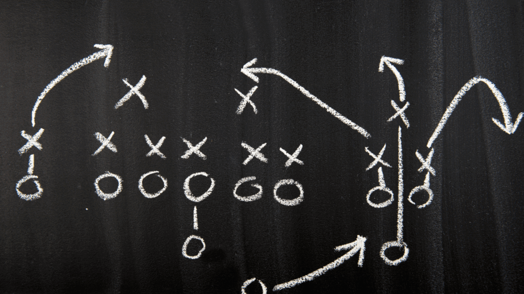Chalkboard with a strategy diagram, representing planning and strategies for a successful digital detox.





