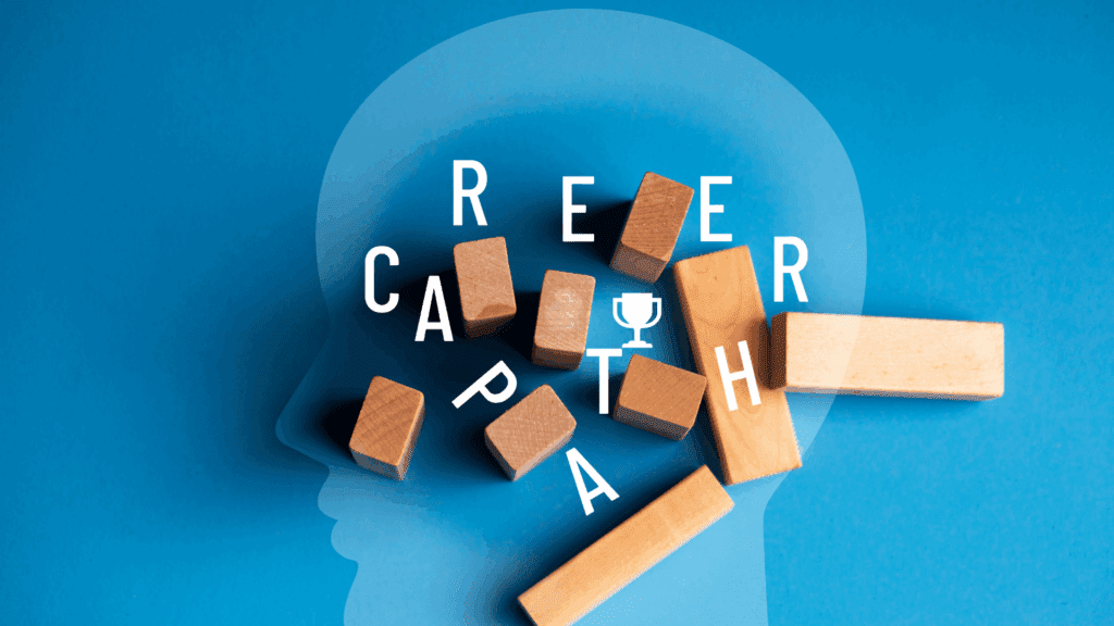 Beyond the Paycheck: How a Purpose-Driven Career Change Can Transform Your Life 3 Brainstorming a purpose-driven career change shown by “career path” blocks inside a head outline.