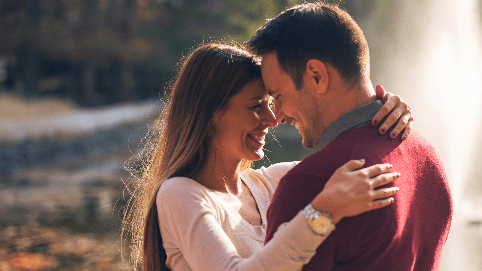 Romantic couple embracing closely, symbolizing connection and intimacy in the neuroscience of sex.
