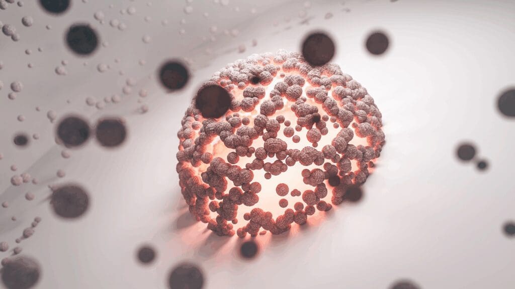 Dopamine neurotransmitter particles visualizing how dopamine genetics and personalized neuroscience affect brain chemistry.