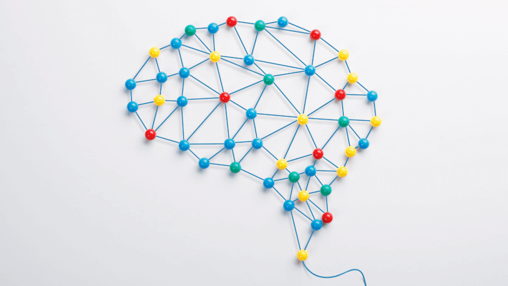 Abstract brain network illustrating the dopamine optimization timeline process.