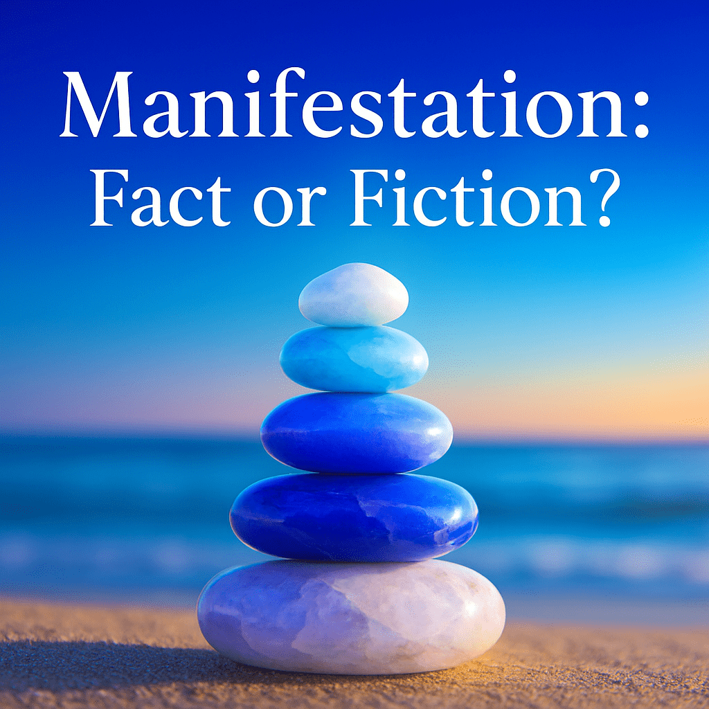 Stacked balancing stones symbolizing equilibrium between the facts and fiction of neuroscience-based manifestation.