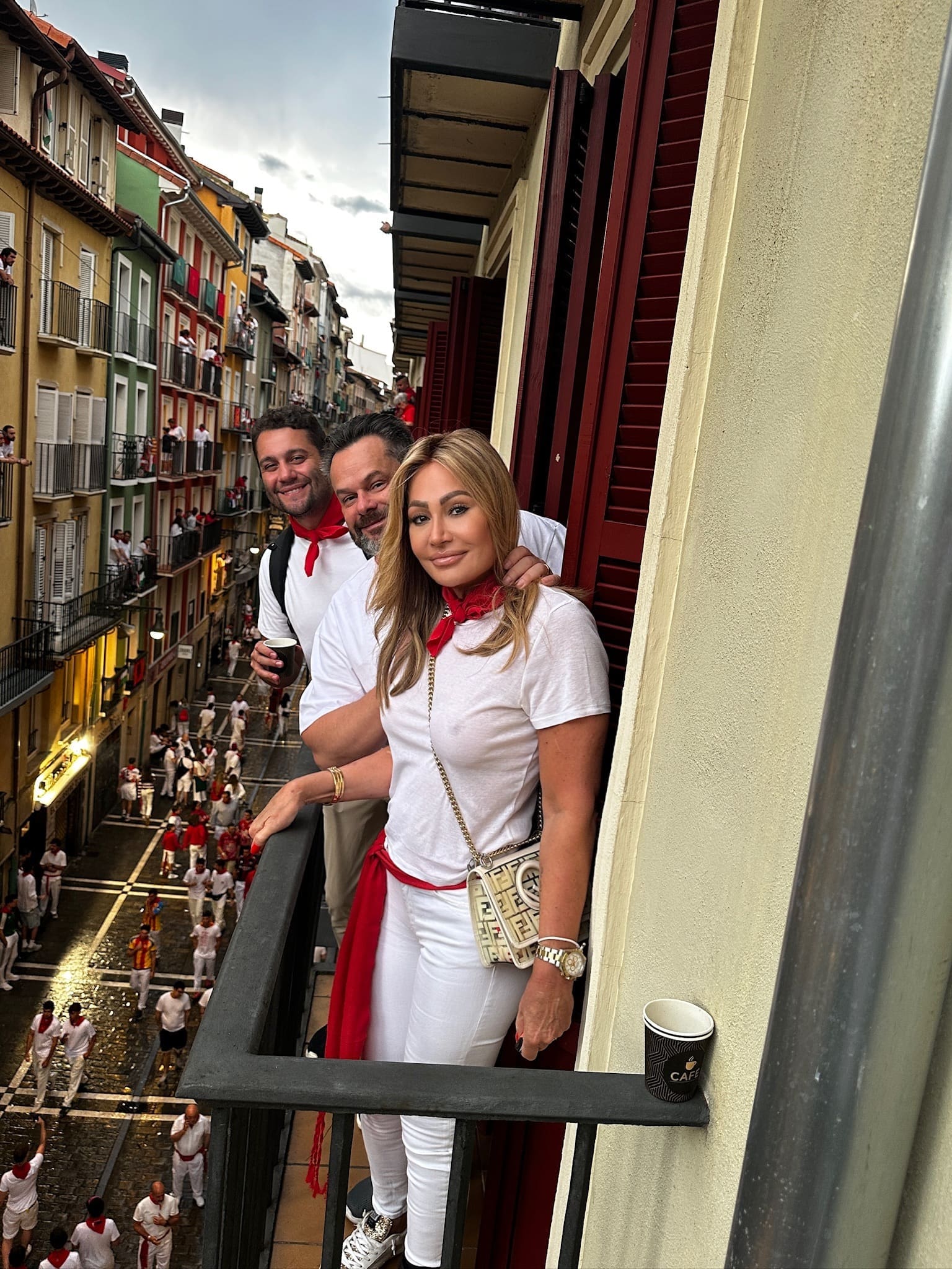 Dr. Sydney Ceruto 31 Dr. Sydney Ceruto watching Running of the Bulls in Pamplona Spain showing adventurous spirit
