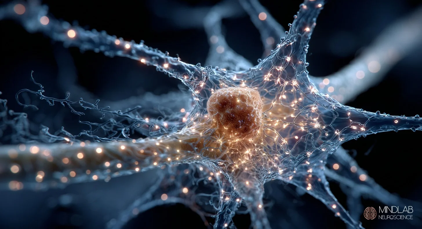 Amygdala-prefrontal cortex connectivity loop showing emotional intelligence neural pathway with directional signal flow