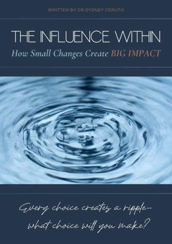 The Influence Within: Free guide cover showing rippling water, symbolizing the profound impact of small personal changes and inner transformation